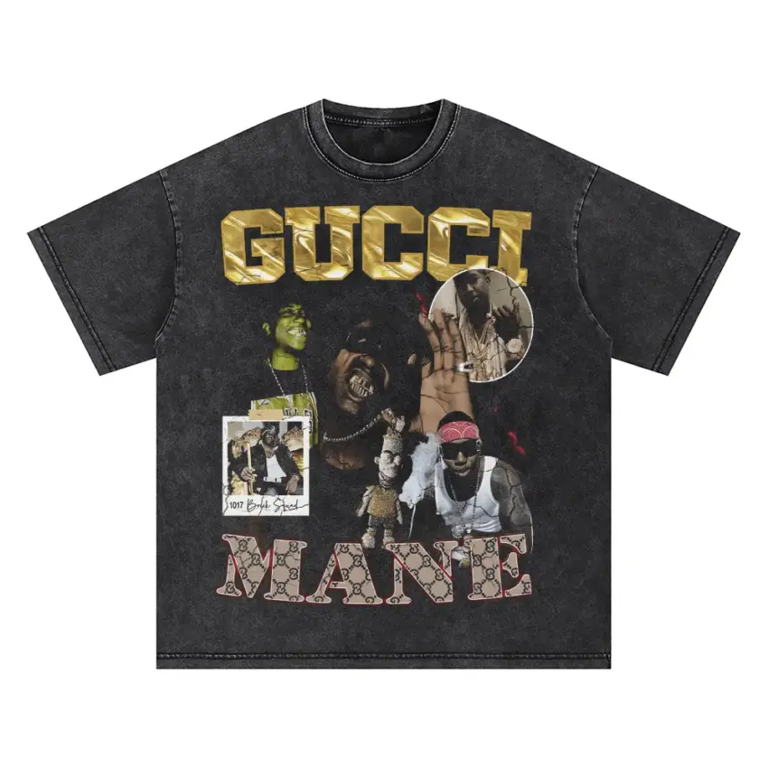 Guwop King Of The Trap Oversized Acid Wash T-shirt
