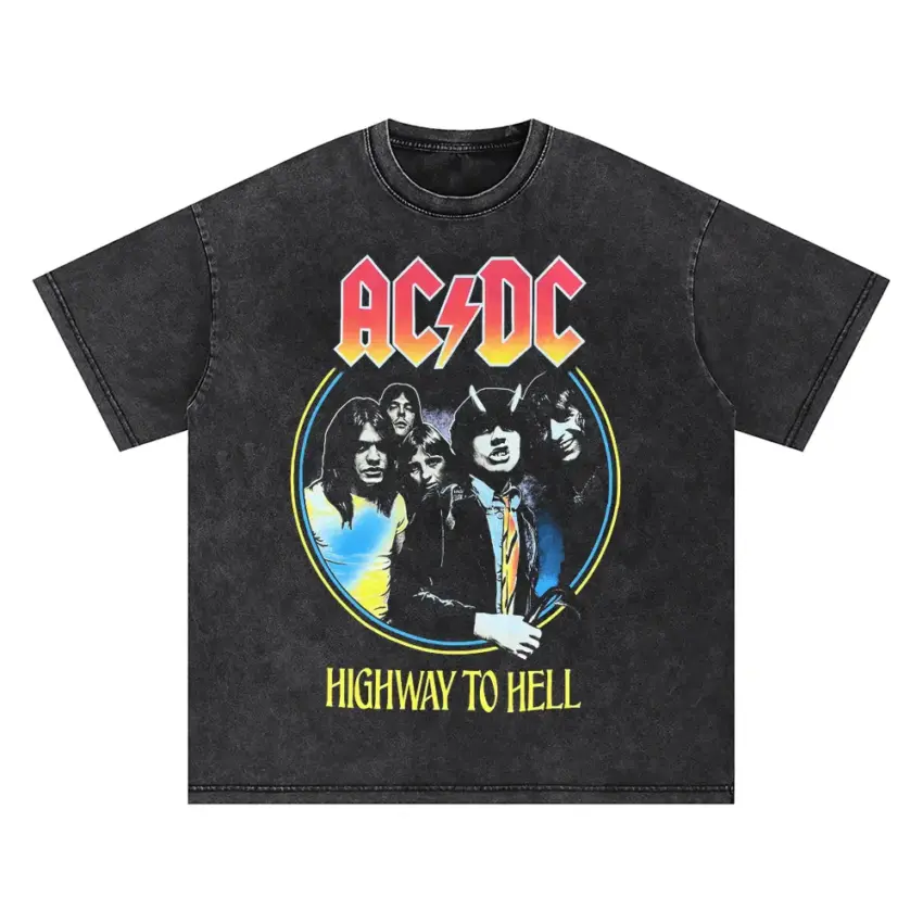 Highway To Hell Oversized Acid Wash T-shirt