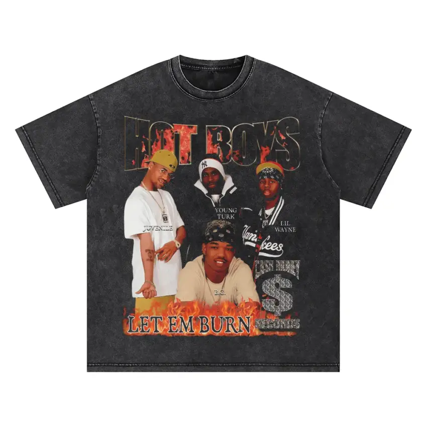 Hot Boys Get It How U Live Oversized Acid Wash T-shirt