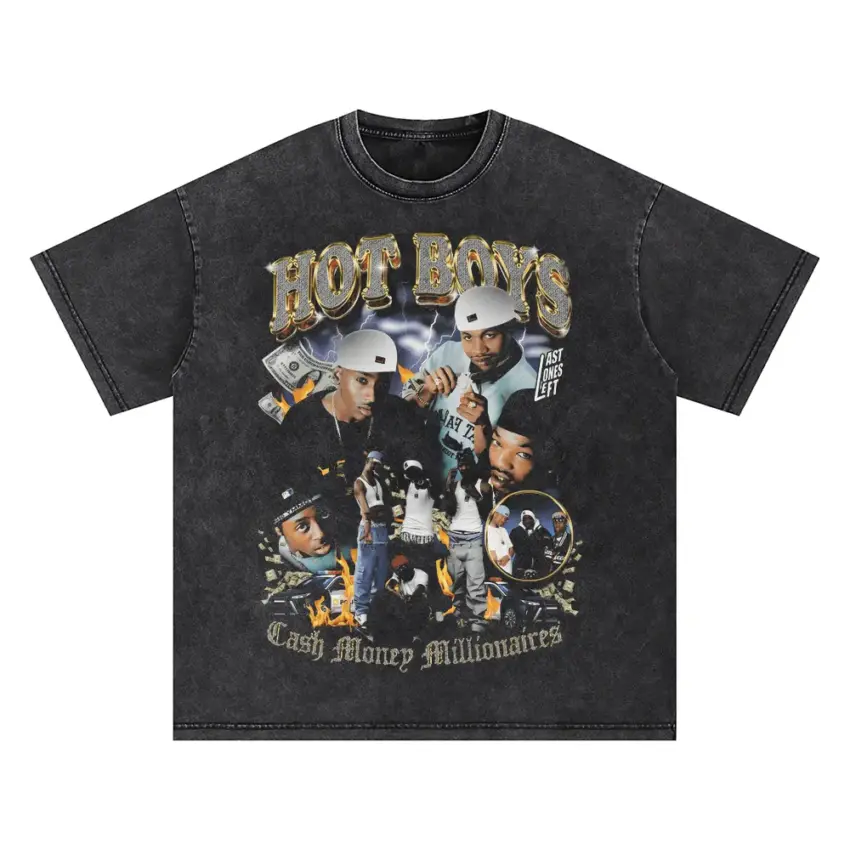 Hot Boys Cash Money Millionaires Oversized Acid Wash T-shirt