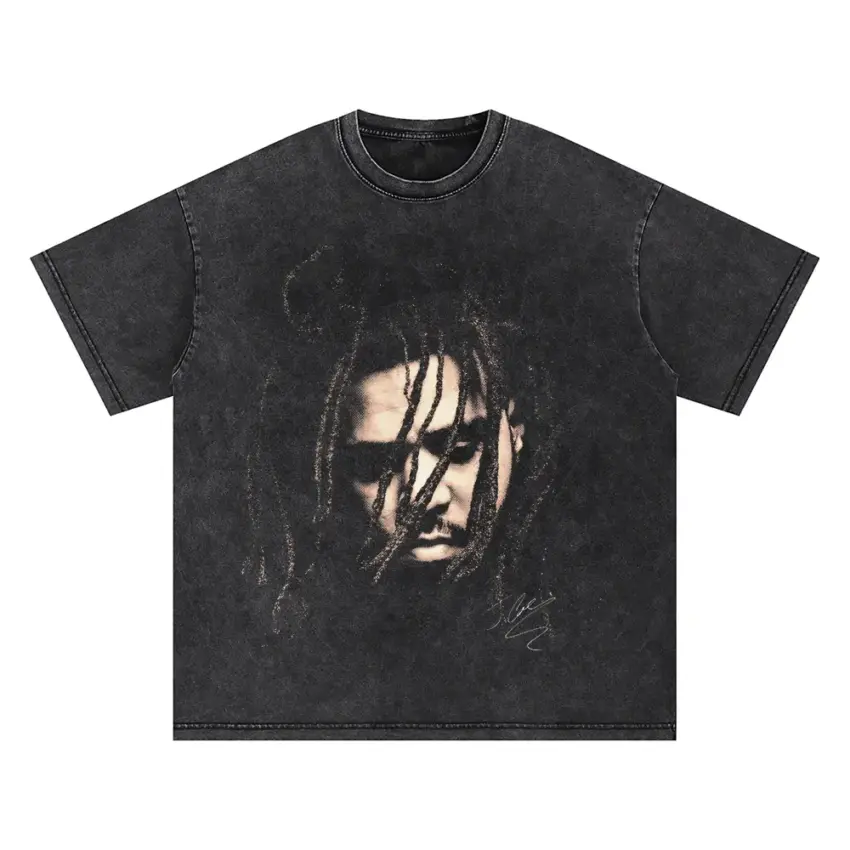 J Cole KOD Oversized Acid Wash T-shirt