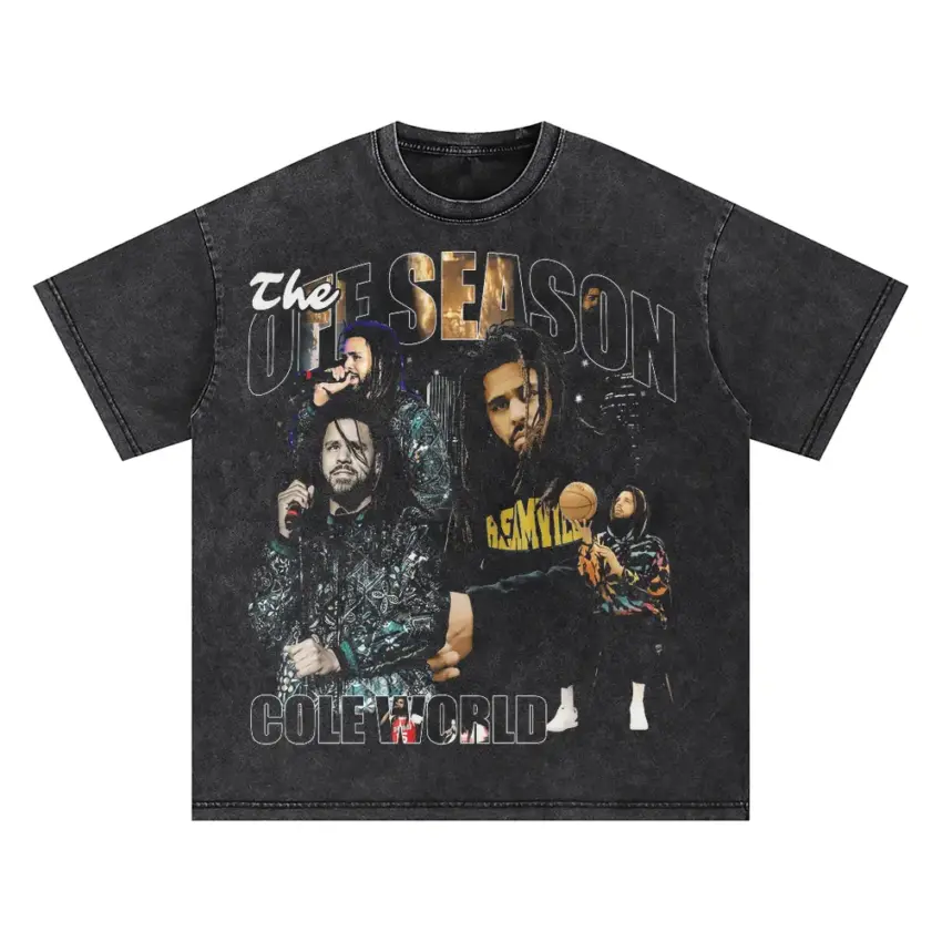 J Cole The Off Season 2 Oversized Acid Wash T-shirt