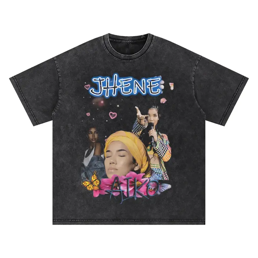 Jhene Aiko Butterfly Effect Oversized Acid Wash T-shirt