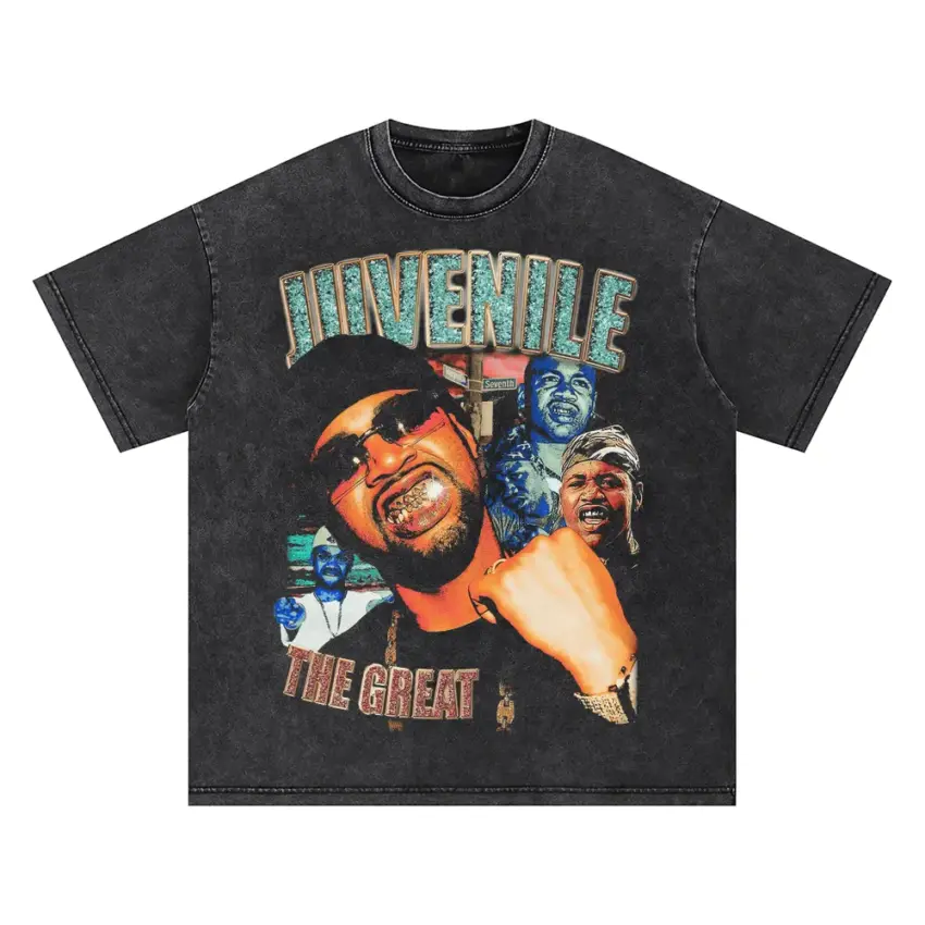 Juvenile The Great 400 Degreez Oversized Acid Wash T-shirt