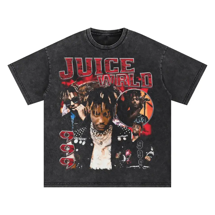 Juice WRLD Tribute Oversized Acid Wash T-shirt