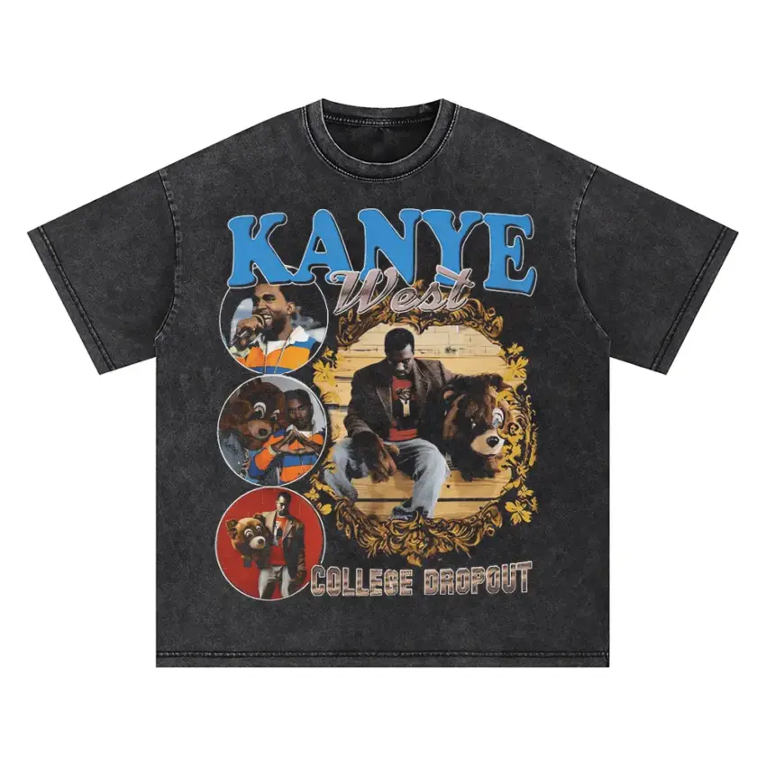 Kanye West The College Dropout Oversized Acid Wash T-shirt