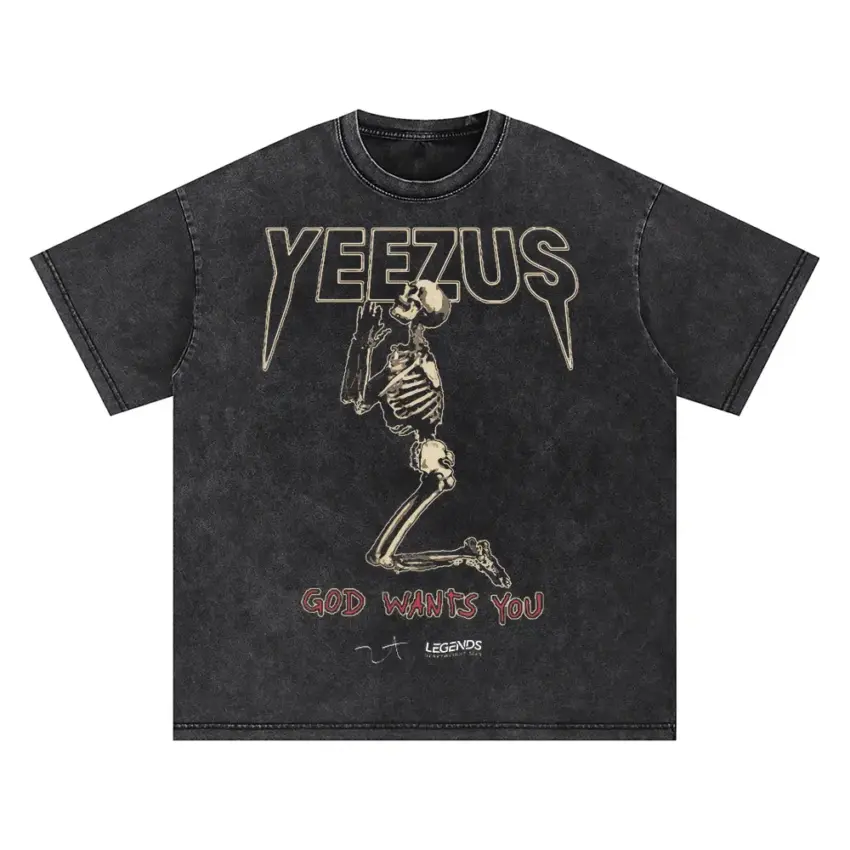 Kanye West Yeezus Tour Oversized Acid Wash T-shirt