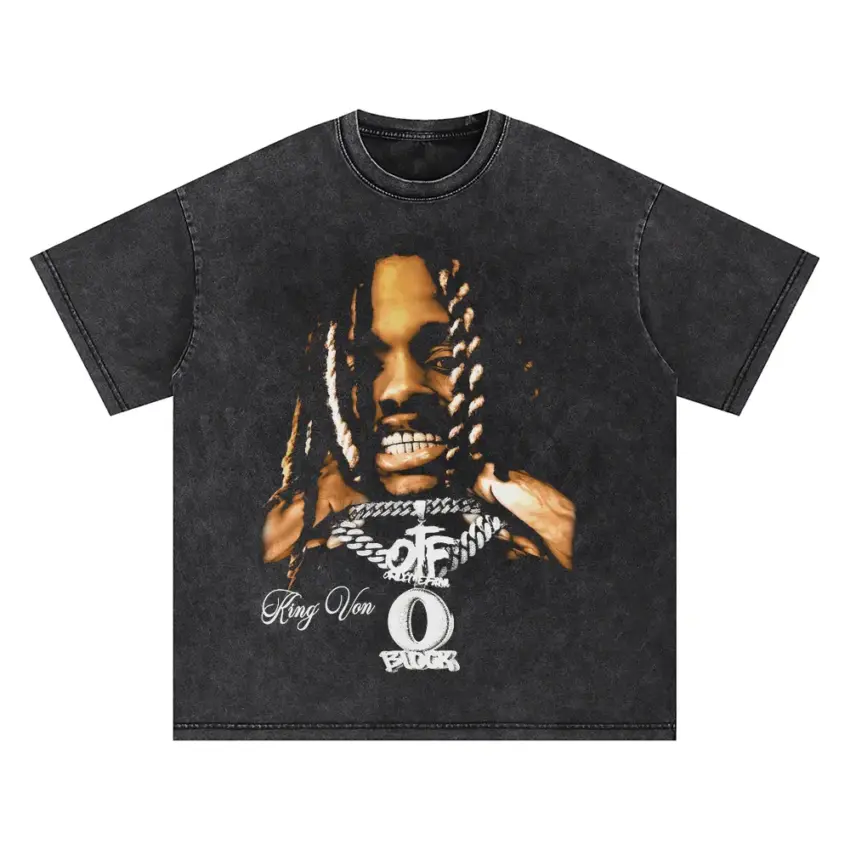 Key Glock Play For Keeps Oversized Acid Wash T-shirt