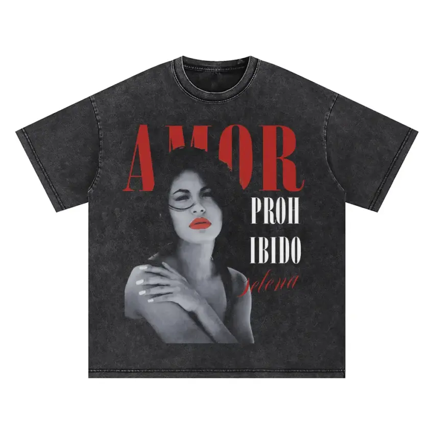 Lana Del Rey Red Rose Oversized Acid Wash T-shirt