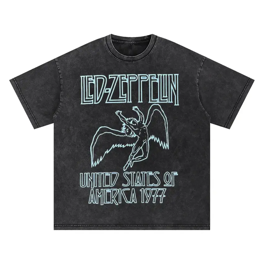 Led Zeppelin Tour 1977 Oversized Acid Wash T-shirt