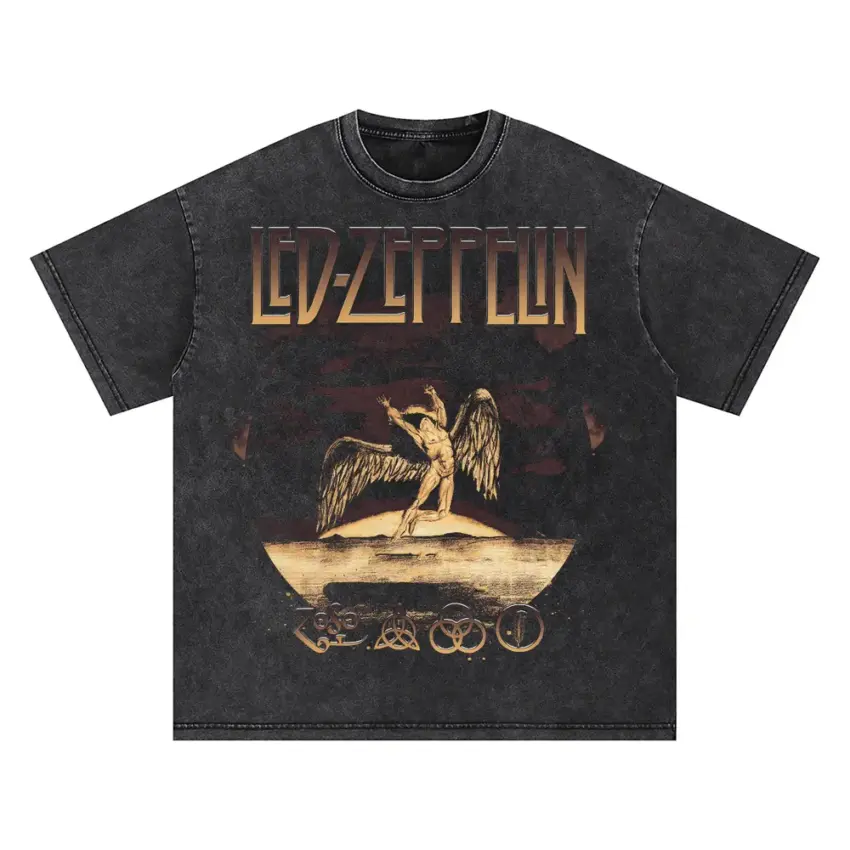 Led Zeppelin Swan Song Oversized Acid Wash T-shirt