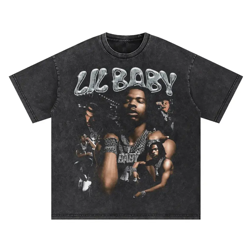 Lil Baby The Hero Oversized Acid Wash T-shirt