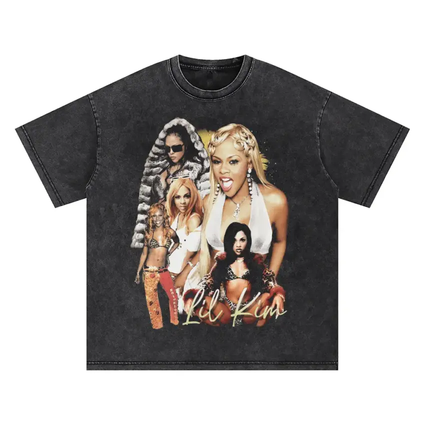 Lil Kim Notorious KIM Oversized Acid Wash T-shirt