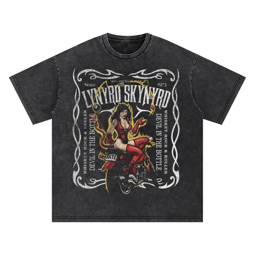 Lynyrd Skynyrd Free Bird Oversized Acid Wash T-shirt