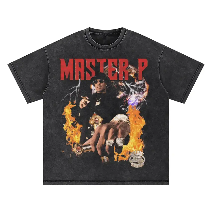 Master P No Limit Soldier Oversized Acid Wash T-shirt
