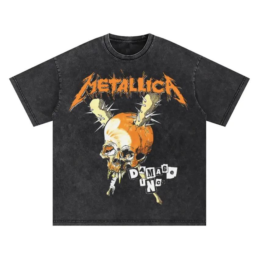 Metallica Damage Inc Oversized Acid Wash T-shirt