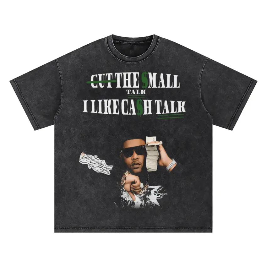 Moneybagg Cash Talk Oversized Acid Wash T-shirt