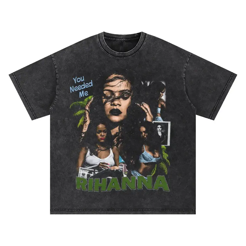 Needed Me Rihanna Oversized Acid Wash T-shirt