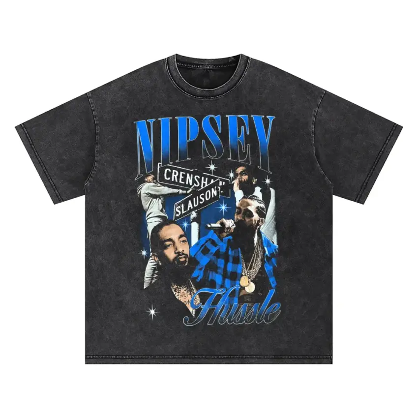 Nipsey Hussle Crenshaw State Of Mind Oversized Acid Wash T-shirt