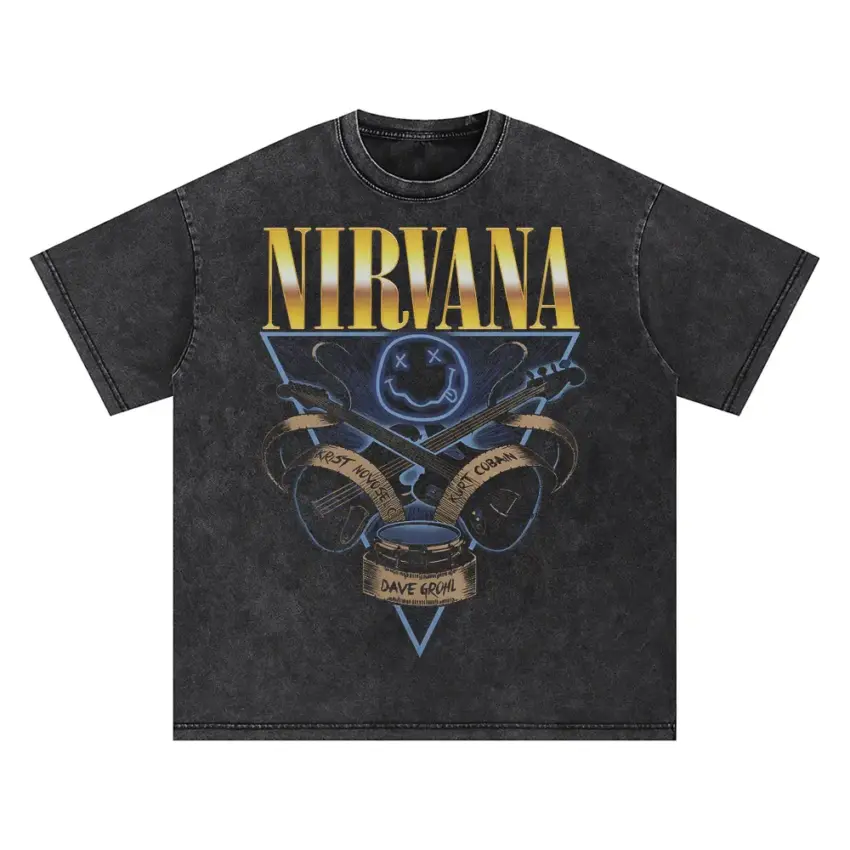 Nirvana Mixtape Oversized Acid Wash T-shirt