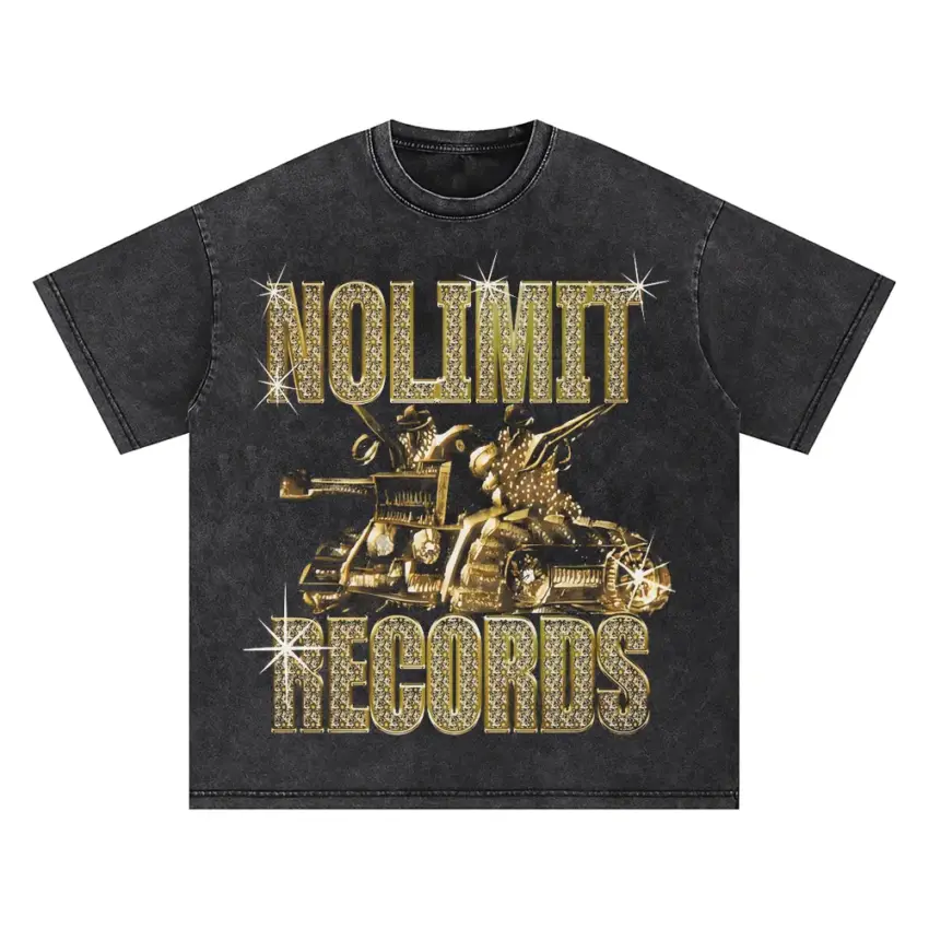 No Limit Records The Tank Oversized Acid Wash T-shirt