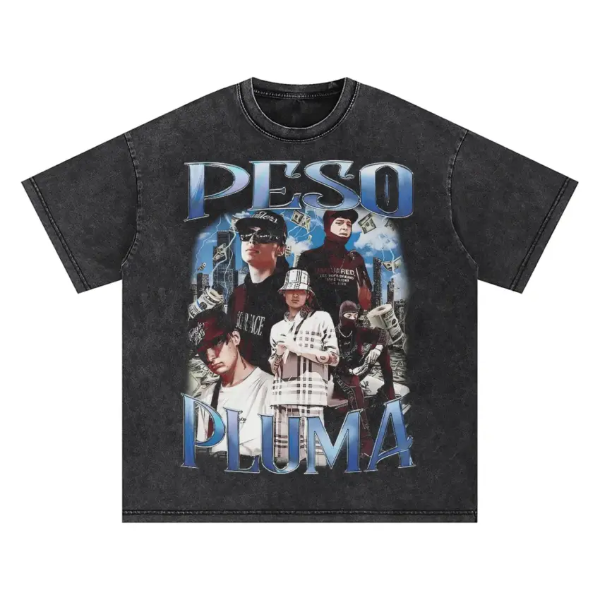 Peso Pluma Genesis Tribute Oversized Acid Wash T-shirt