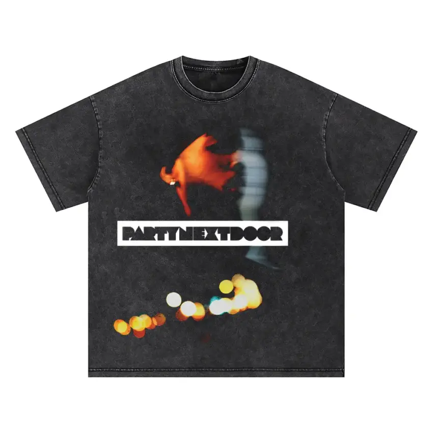 Party At 8 Oversized Acid Wash T-shirt