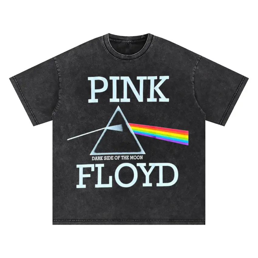 Pink Floyd Dark Side Of The Moon Oversized Acid Wash T-shirt