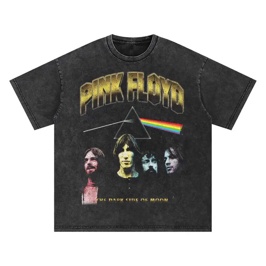 Pink Floyd The Dark Side Oversized Acid Wash T-shirt