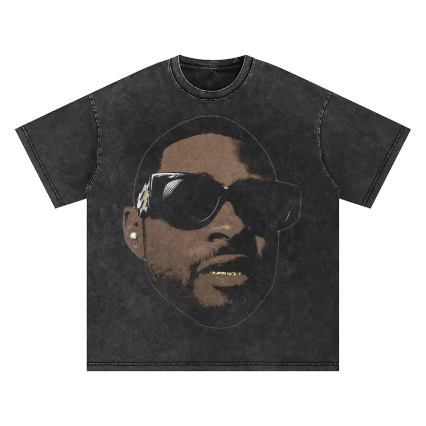 Pharrell In Shades Oversized Acid Wash T-shirt