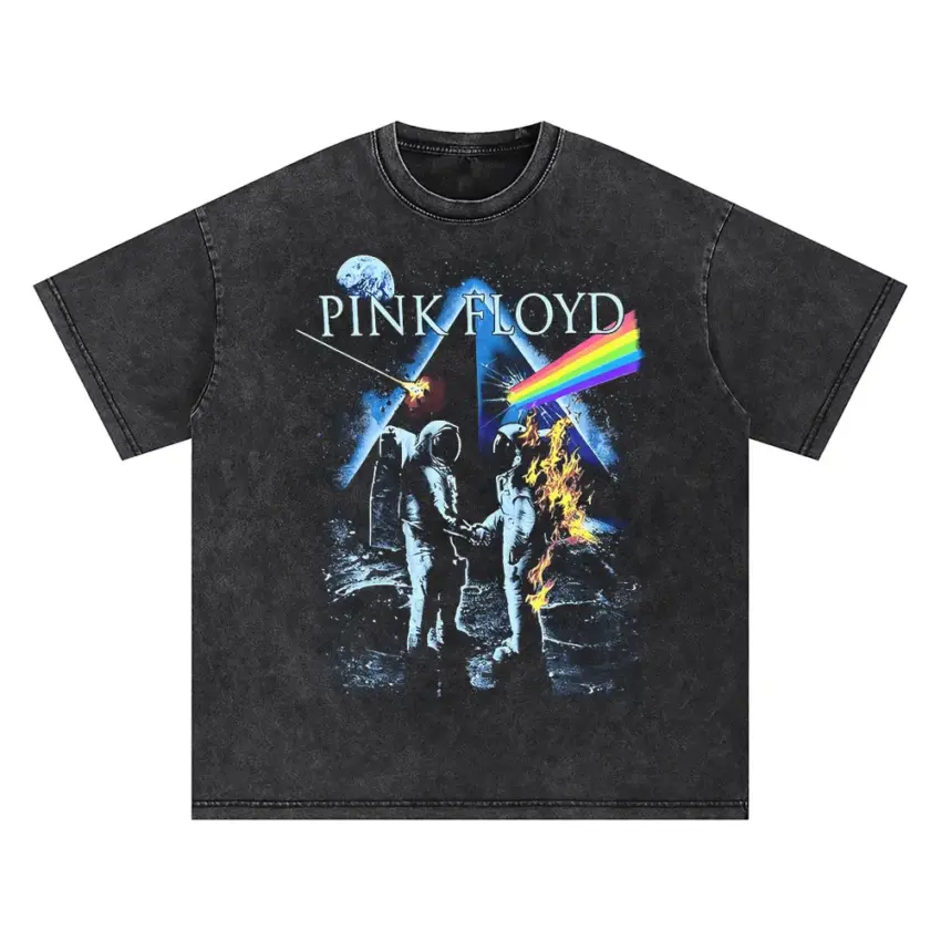 Pink Floyd Wish You Were Here Oversized Acid Wash T-shirt