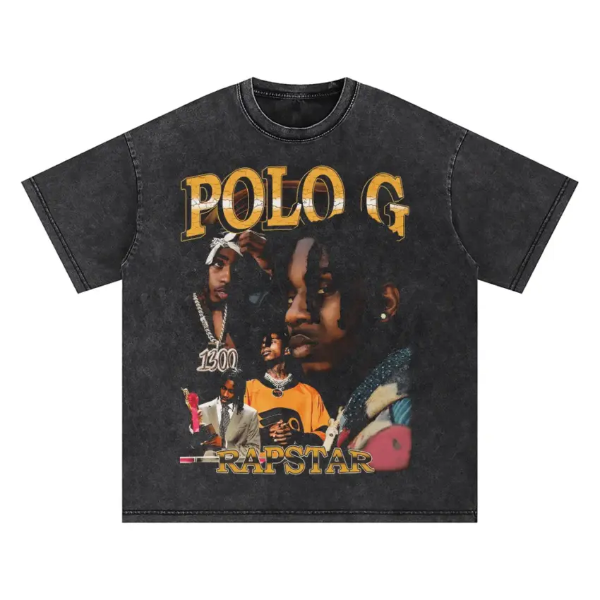 Polo G Hall Of Fame Oversized Acid Wash T-shirt