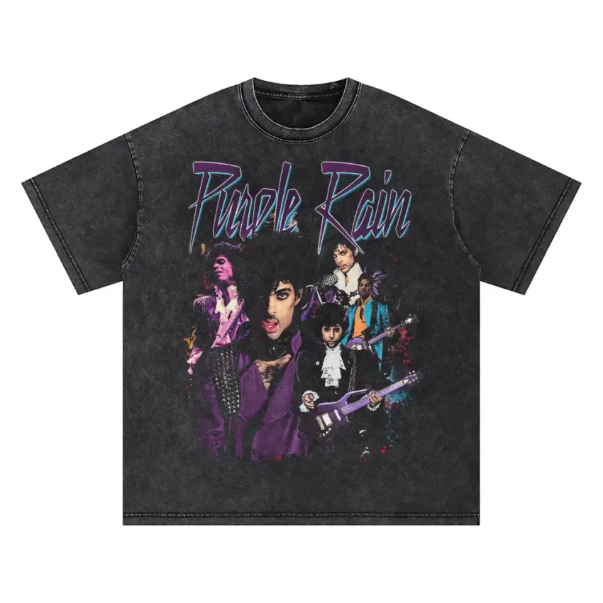 Prince And The Revolution Purple Rain Oversized Acid Wash T-shirt