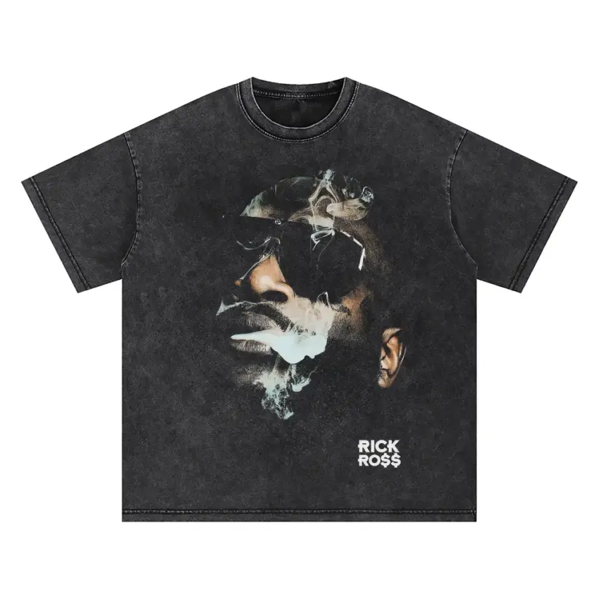Rick Ross The Boss Portrait Oversized Acid Wash T-shirt