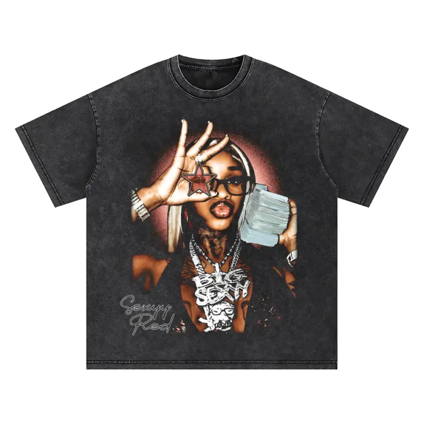 Queen Of Da Souf Oversized Acid Wash T-shirt