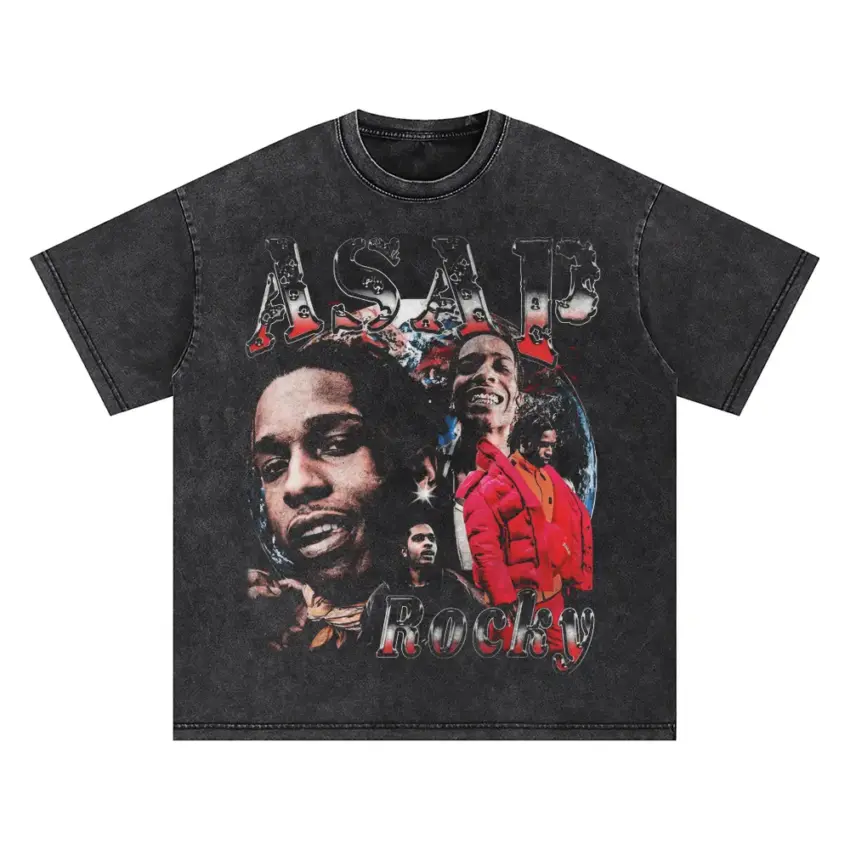 Rocky Rap Lord Oversized Acid Wash T-shirt