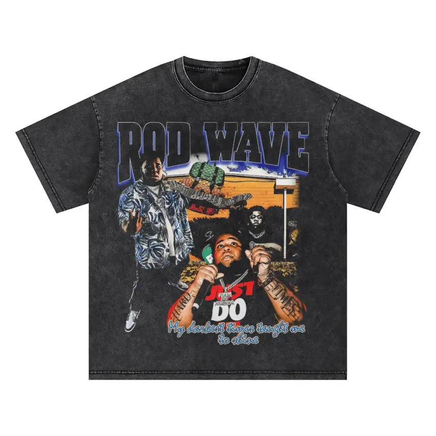 Rod Wave Street Runner Oversized Acid Wash T-shirt