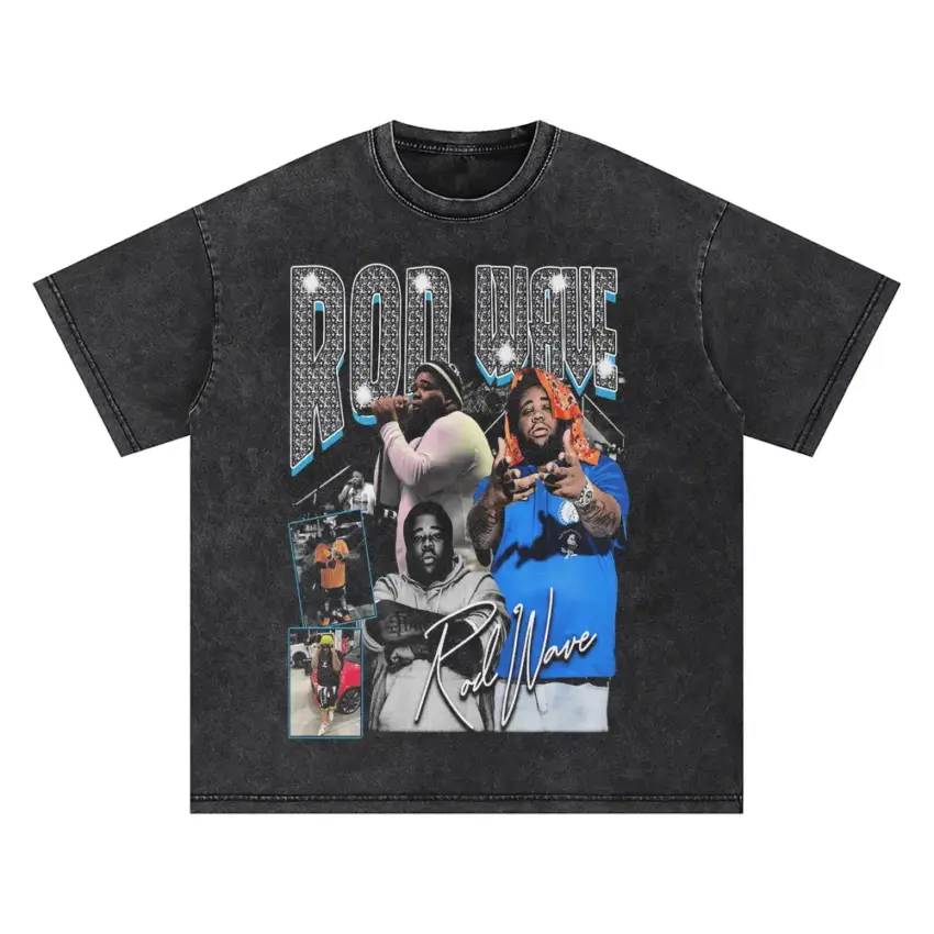 Rod Wave Beautiful Mind Oversized Acid Wash T-shirt