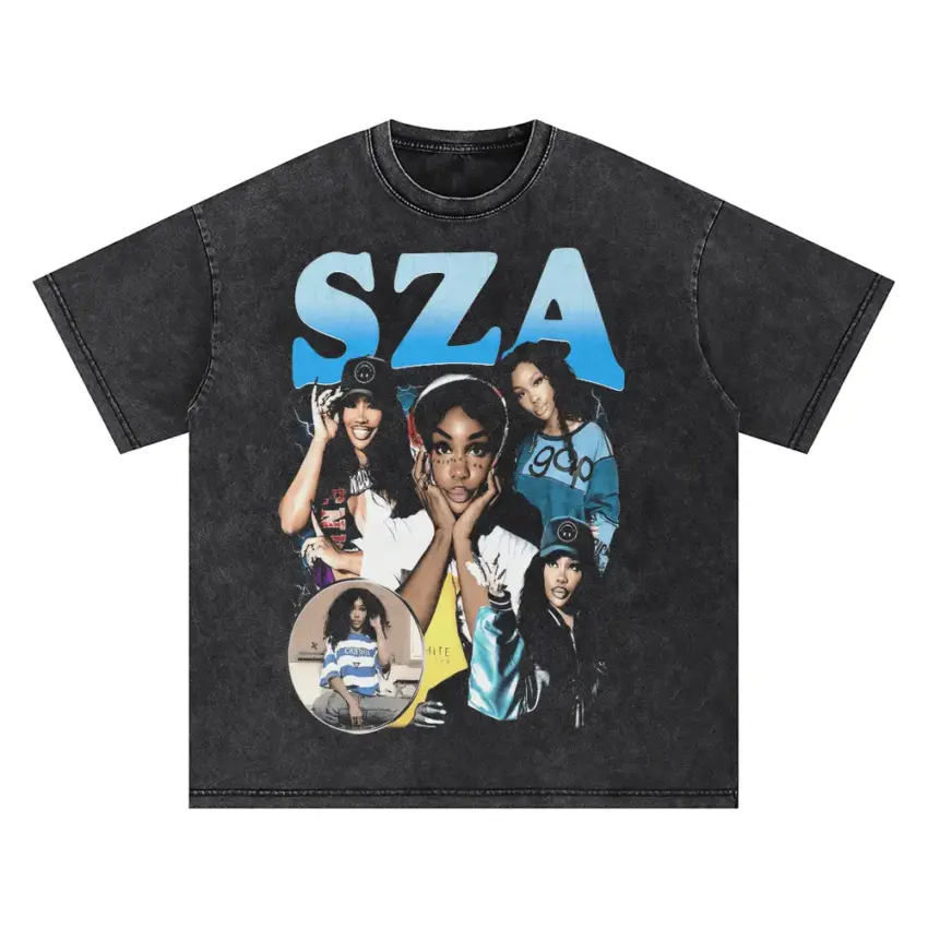 SZA Ctrl Era Tribute Oversized Acid Wash T-shirt