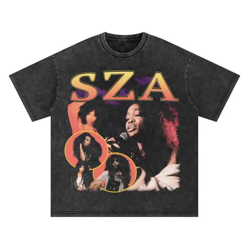 SZA Purple Haze Tribute Oversized Acid Wash T-shirt