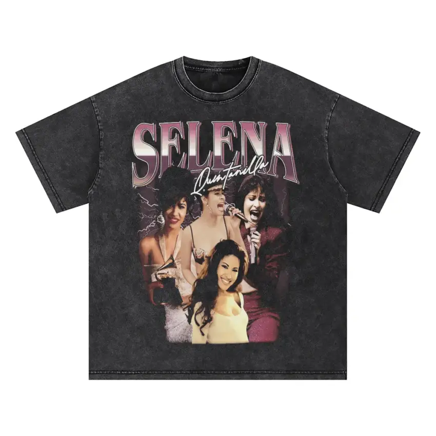 Selena Amor Prohibido Oversized Acid Wash T-shirt