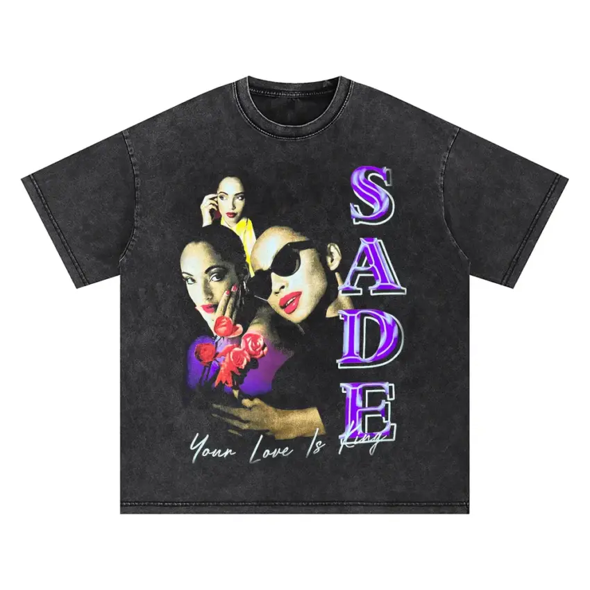 Sade Your Love Is King Oversized Acid Wash T-shirt