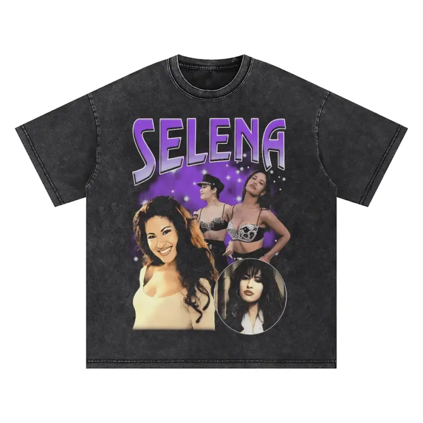 Selena Purple Reign Oversized Acid Wash T-shirt