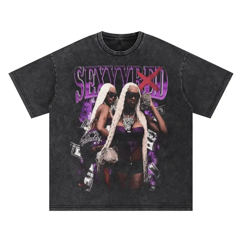 Sexyy Red Get It Sexyy Oversized Acid Wash T-shirt