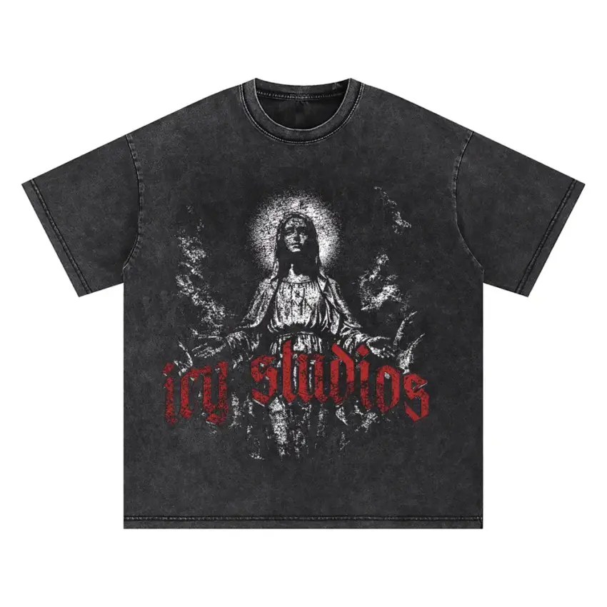 Streetwear Saint Oversized Acid Wash T-shirt