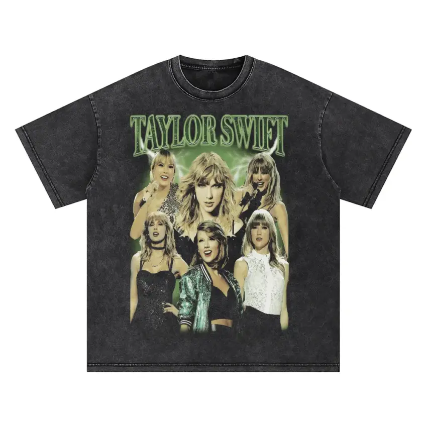 Taylor Swift Album Eras Oversized Acid Wash T-shirt