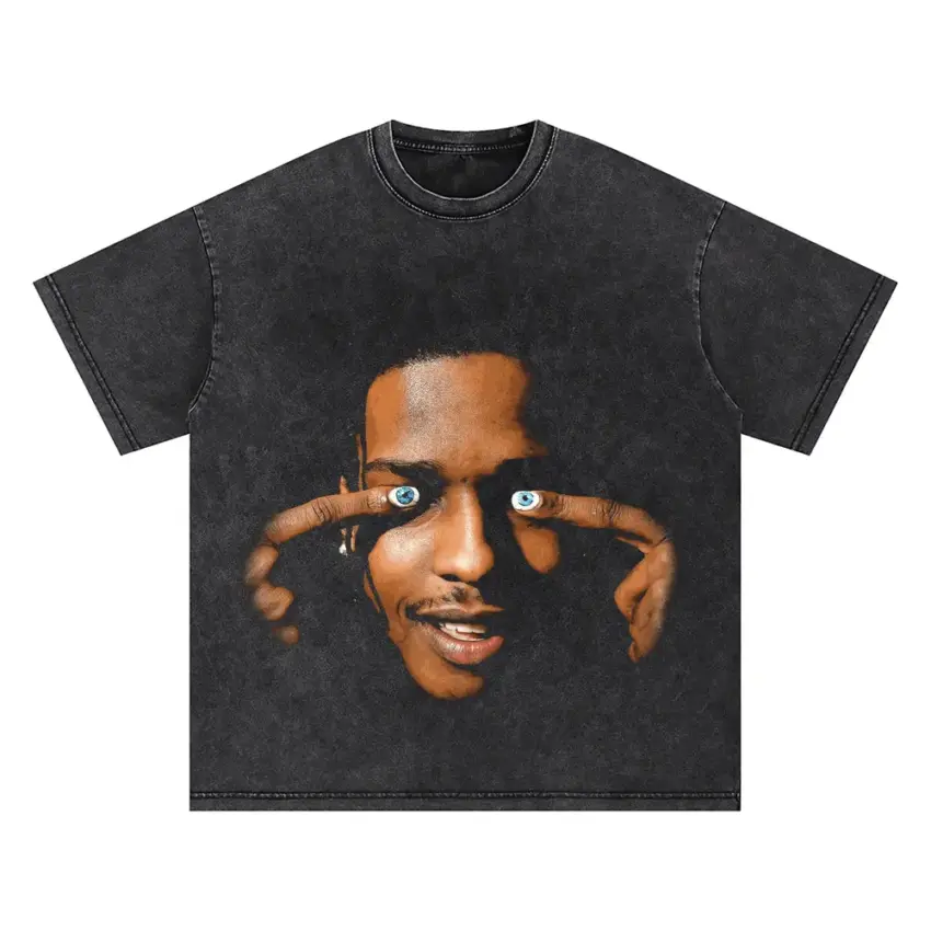 Testing Eyes Vision Oversized Acid Wash T-shirt