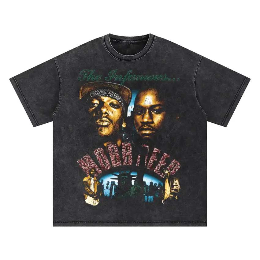 The Infamous Mobb Oversized Acid Wash T-shirt