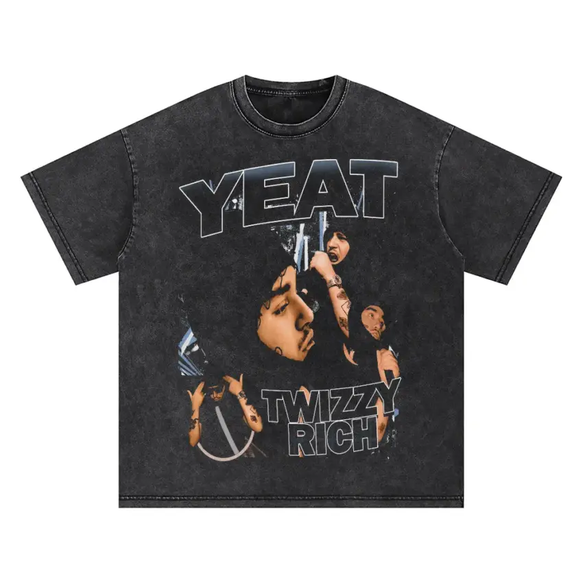 Yeat Twizzy Rich Oversized Acid Wash T-shirt