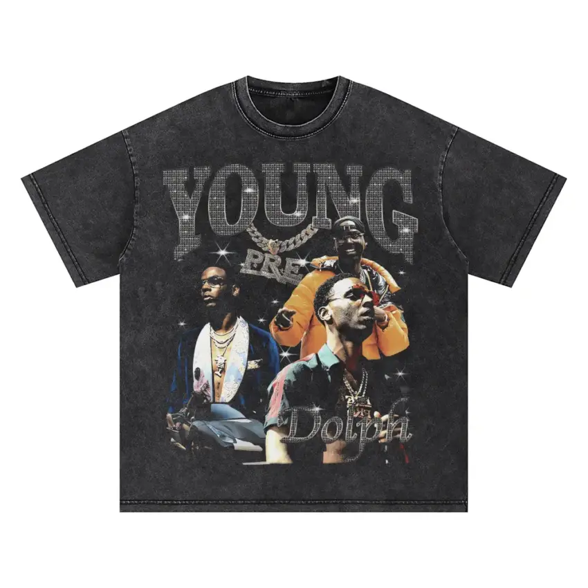 Young Dolph Role Model Oversized Acid Wash T-shirt